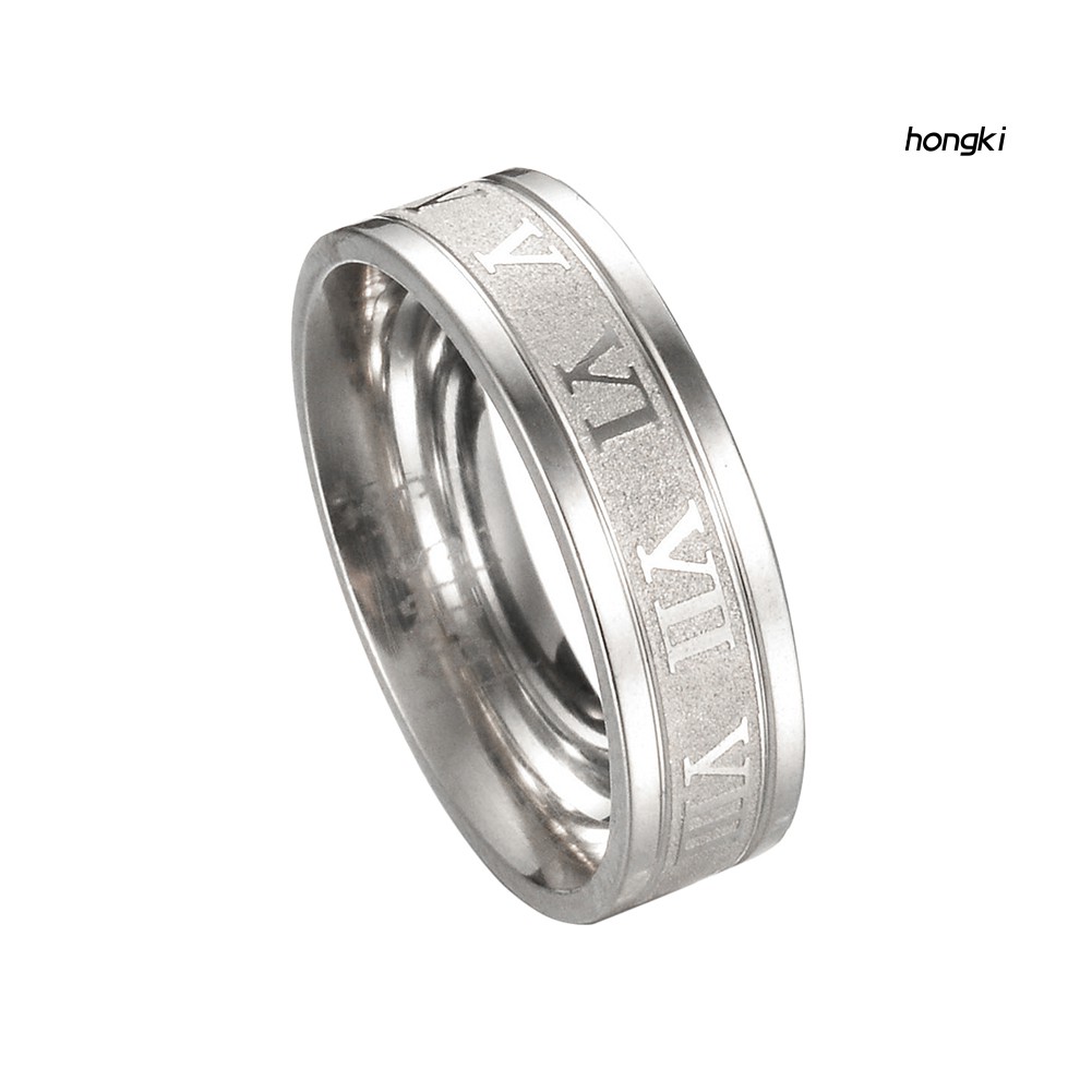 Nhẫn Thép Titan Khắc Số La Mã Thời Trang