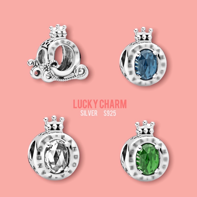 Hạt charm chữ O crown bạc s925 Cao cấp (vừa tất cả các loại vòng tay) - CHARMXONGANG