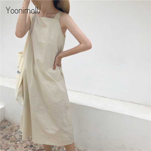 Váy Sát Nách Dáng Rộng Phong Cách Hàn Quốc