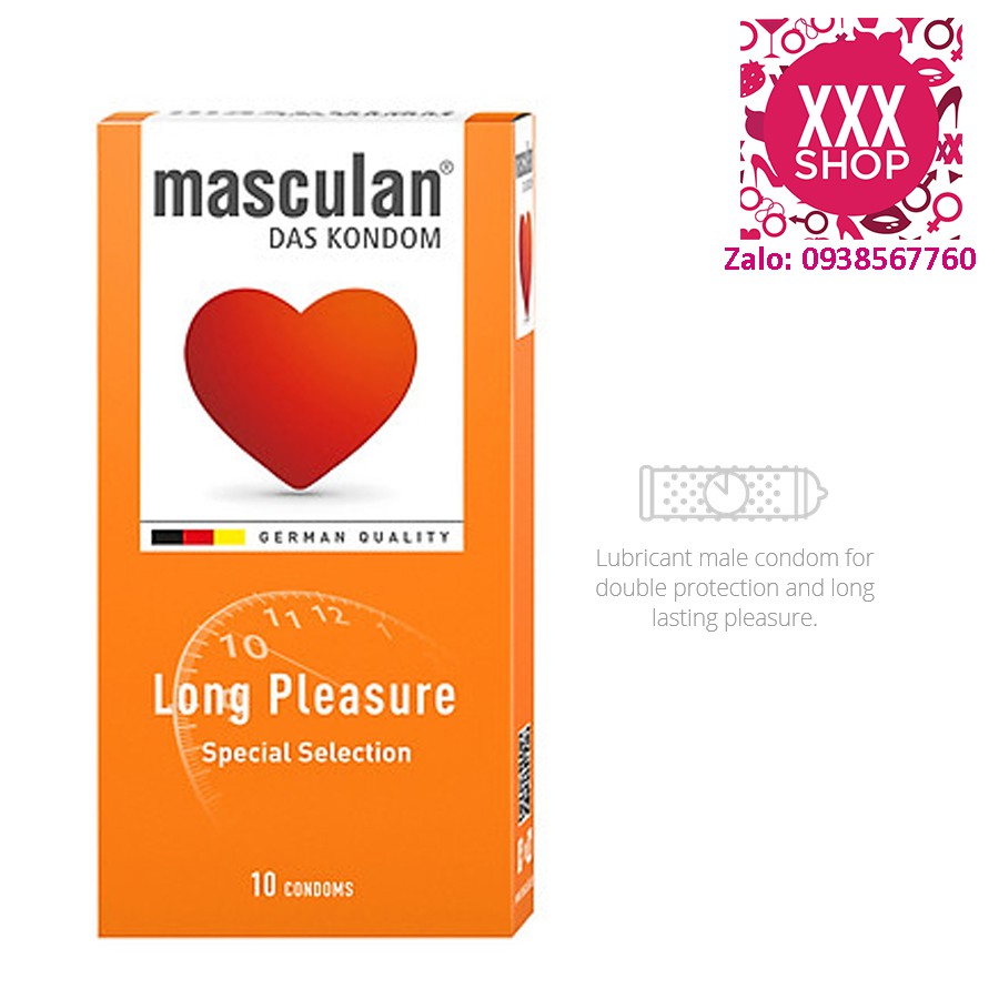 [Chính Hãng] BAO CAO SU MASCULAN LONG PLEASURE Kéo dài thời gian yêu - Hộp 10 cái