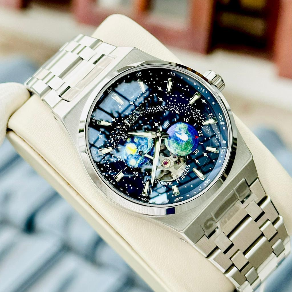 Đồng hồ nam dây thép Carnival I&W Earth Blue Dial