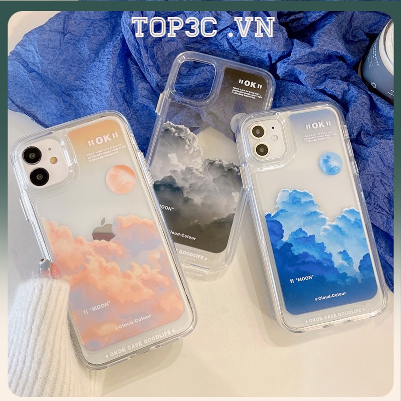 Ốp Điện Thoại TPU Acrylic Trong Suốt Hình Đám Mây Cho Iphone 13 12 / 11 Pro Max / Mini Xs Max Xr X 8 7Plus