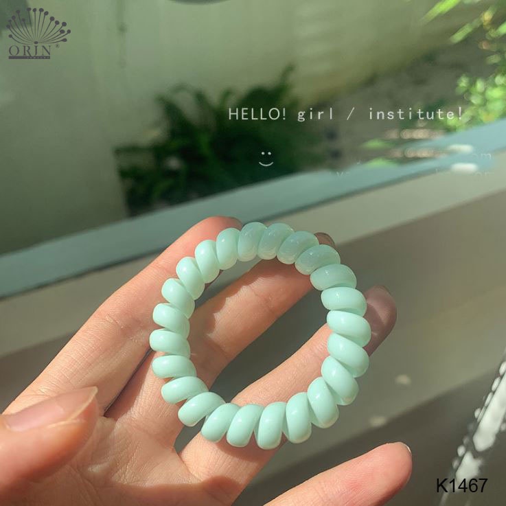 Dây buộc tóc lò xo xanh bạc hà cao cấp Orin K1467