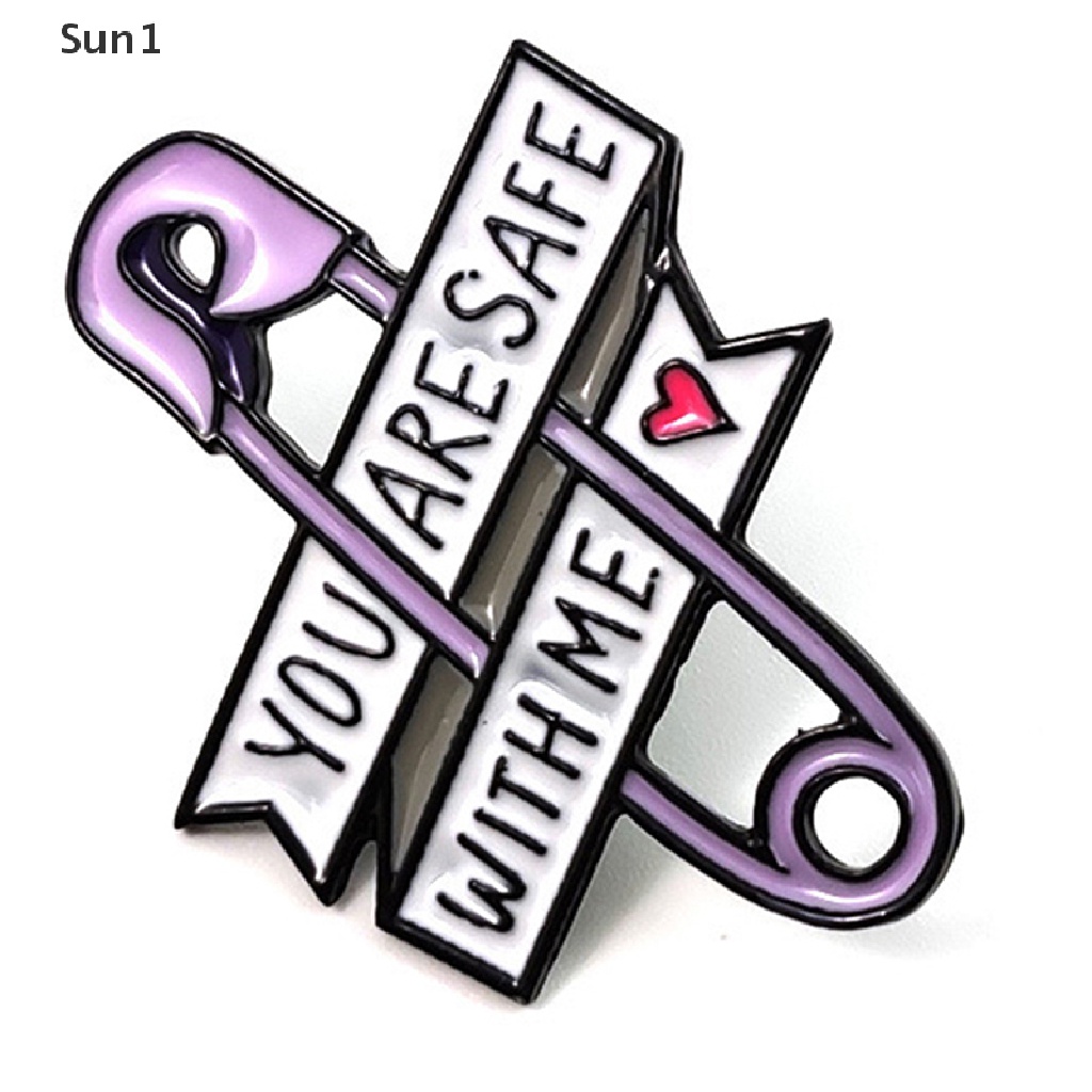 Sun1 &gt; Ghim Cài Cứng Ba Lô / Áo Khoác / Balo Họa Tiết You Are Safe With Me An Toàn Cho Cặp Đôi Nam Nữ well