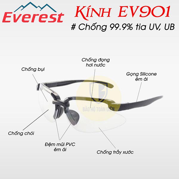 (RẺ, CHÍNH HÃNG!!) Kính bảo hộ Everest EV901