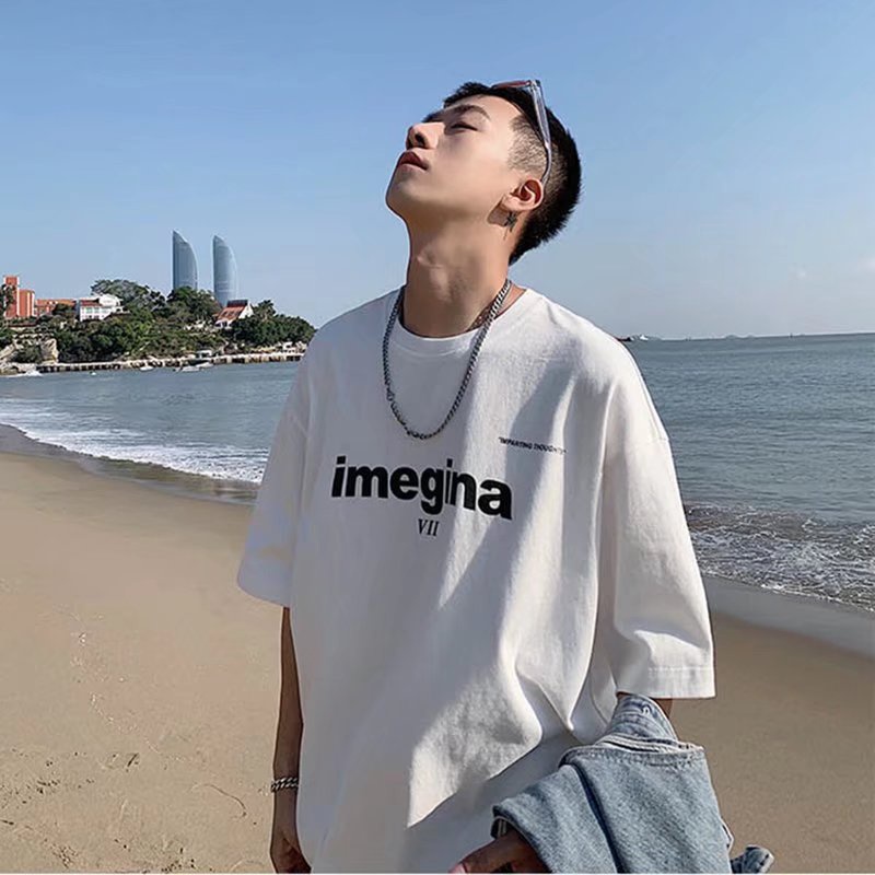 Áo Thun Nam Cổ Tròn Ngắn Tay In Chữ Thời Trang size M-8XL