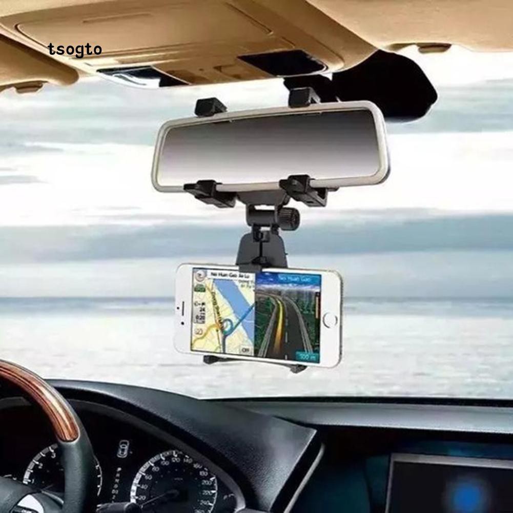 Kẹp giữ điện thoại gắn gương chiếu hậu xe hơi tiện lợi