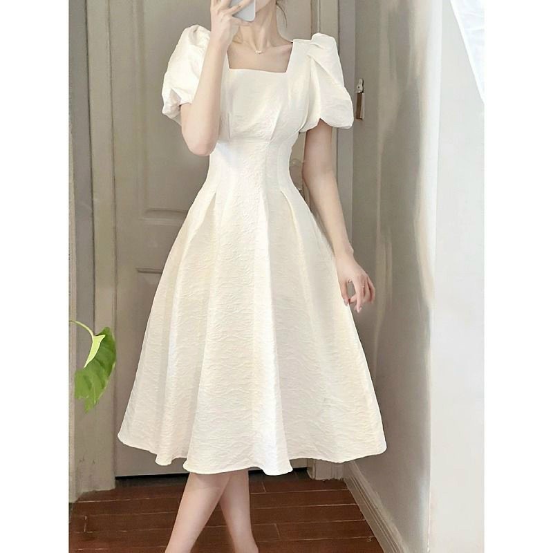 Đầm tay bồng gấm hoa mã AKARA H112 phù hợp dự tiệc dạo phố S M L XL