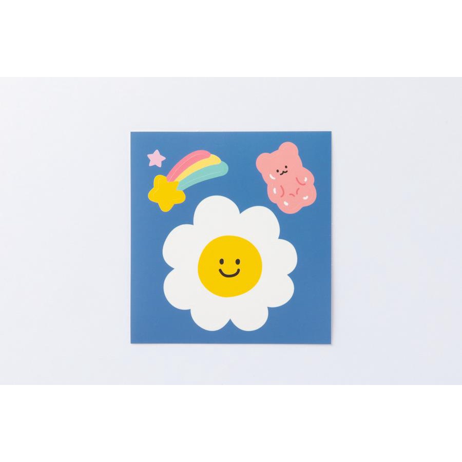 Set 3 Sticker Hình Vuông ARTBOX Hàn Quốc Họa Tiết Bông Hoa Mặt Cười Xinh Xắn