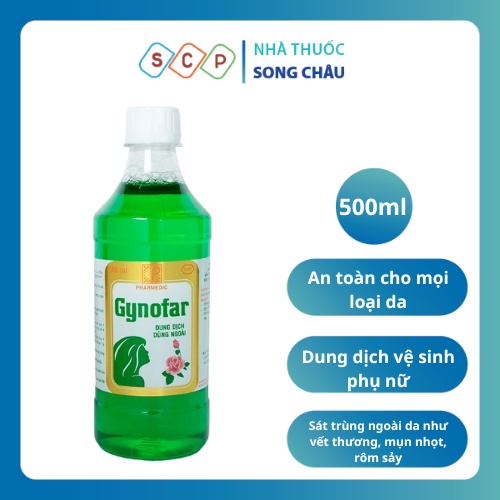 Dung dịch vệ sinh phụ nữ Gynofar Pharmedic Chai 250ml | 500ml | ngứa viêm