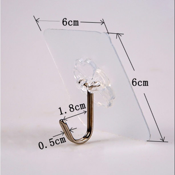 Móc Dán Tường Siêu Dính Trong Suốt Chịu Lực Tốt Treo Tường Chắc Chắn 6x6 cm - MD01