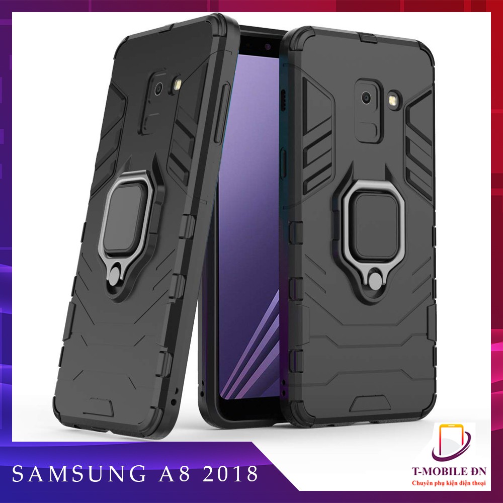 Ốp lưng Samsung A8 2018,🔥FREESHIP🔥 Ốp iron man chống sốc kèm nhẫn iring chống xem video bảo vệ camera Samsung A8 2018