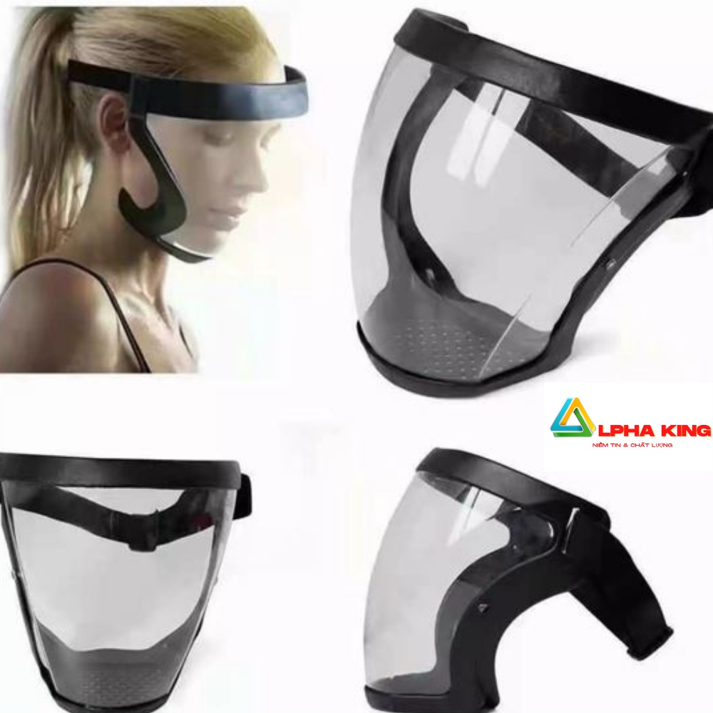 Kính Chống Giọt Bắn Face Shield - Mặt Nạ Chống Giọt – Mặt Nạ Phòng Độc Viền Đen Phủ Nano - Alpha King Store