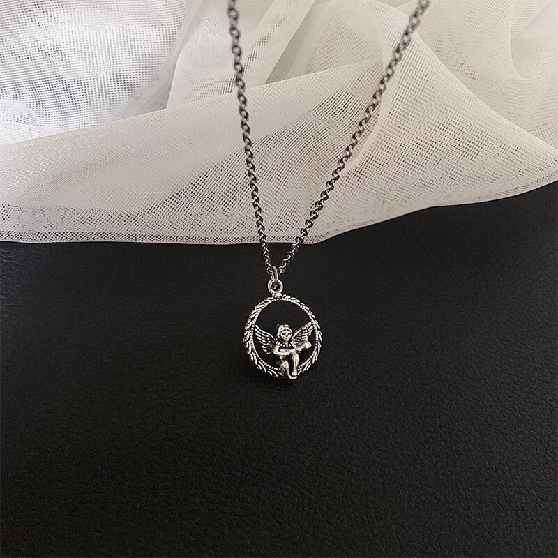 Dây chuyền dài mặt hình thiên thần Cupid phong cách hiphop thời trang đường phố 210807