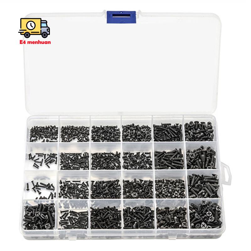 Bộ 720 ốc vít đầu dẹt Mini M1.4 M1.7 M2 M2.5 M3 bằng thép carbon cho laptop / notebook chất lượng cao