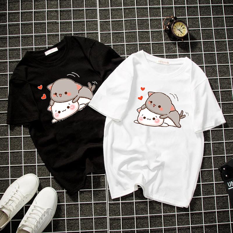 Áo thun nam nữ form rộng tay lỡ chibi hoạt hình vải dày mịn 2021T3245