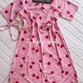 Đầm cherry xẻ tà bigsize🍒🍒🍒 có hình thật