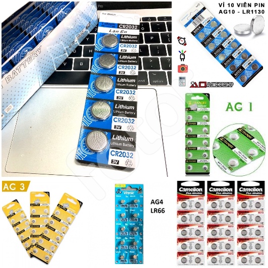 [FREESHIP] PIN CMOS - PIN AG1, AG3, AG13, AG4 - LR66, AG10 - LR1130 DÙNG CHO MÁY TÍNH, ĐỒNG HỒ, ĐÈN PIN