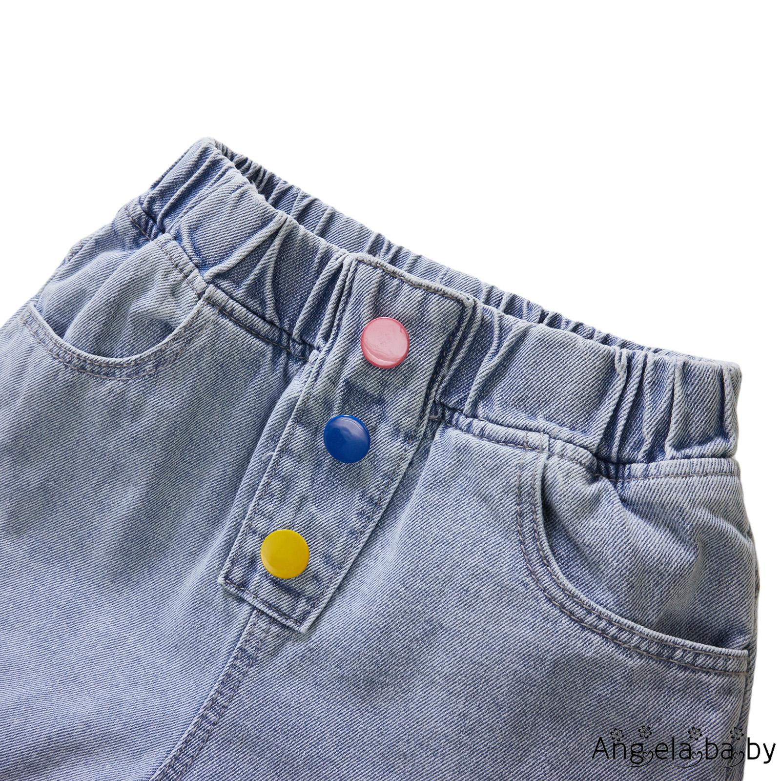 Quần Short Jeans Lưng Thun Thời Trang Cho Bé Gái