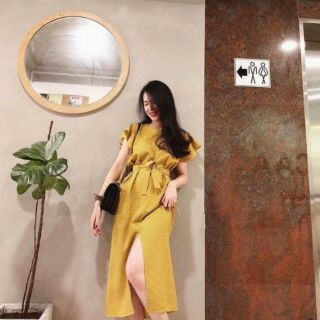 Váy Caro vàng cánh tiên