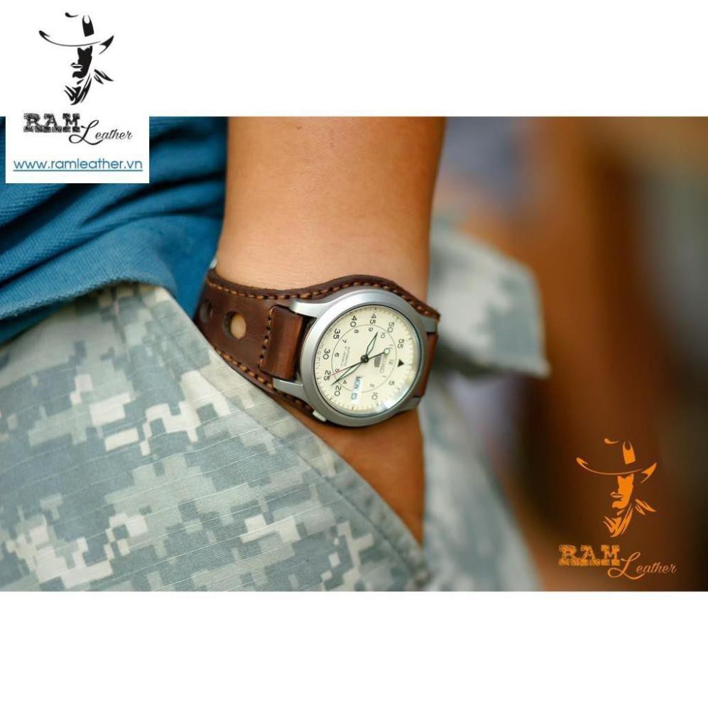 DÂY ĐỒNG HỒ RAM BUNDSTRAP BX 3 NÂU ĐỎ DA BÒ THẬT-ĐỦ SIZE 18,20,22,CASIO-CHÍNH HÃNG RAM LEATHER . *