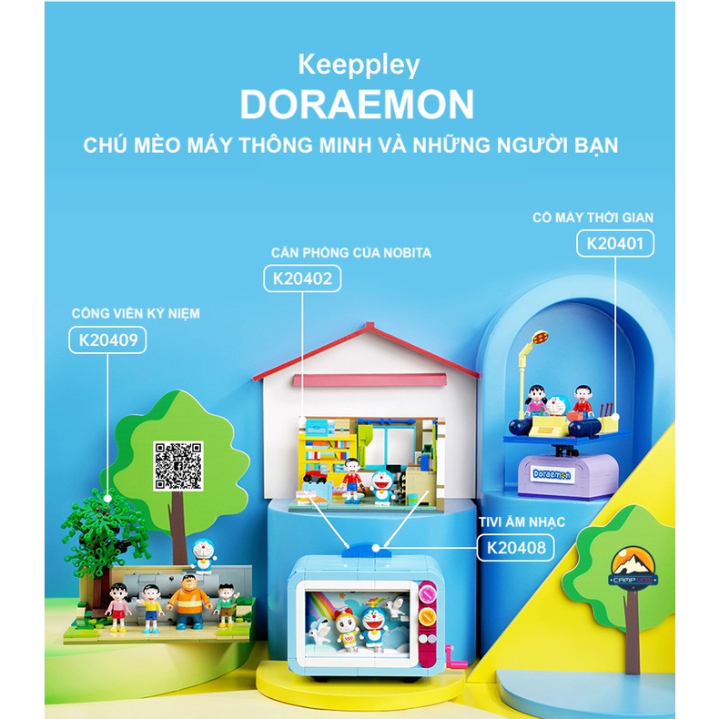 Đồ chơi lắp ráp xếp hình Doraemon cỗ máy thời gian K20401  chính hãng Keeppley