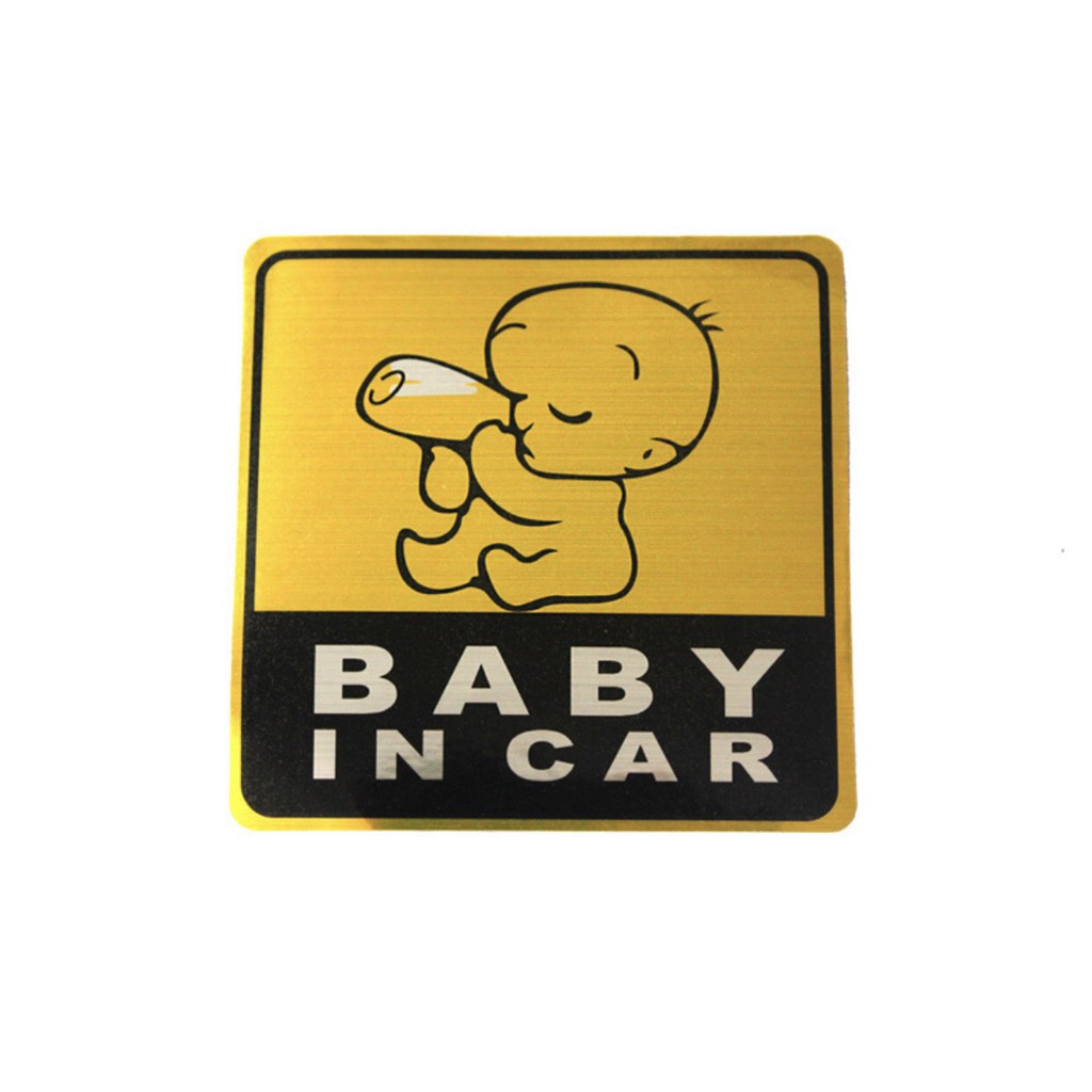 Tem/Miếng dán phản quang xe ô tô Baby In Car tiện ích (5 mẫu cực hót - size to 11x11cm)