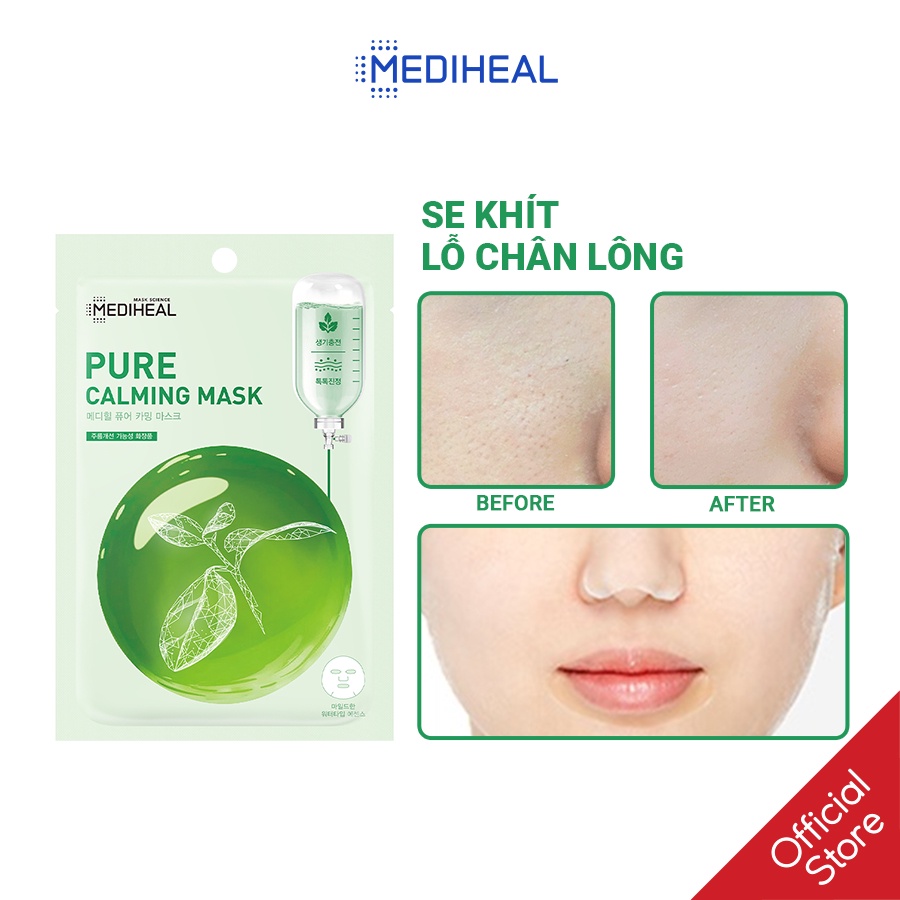 [Nhập mã COSMH22 giảm 8%] Mặt Nạ Dịu Da Se Khít Lỗ Chân Lông Mediheal Pure Calming Mask 20ml [K70]