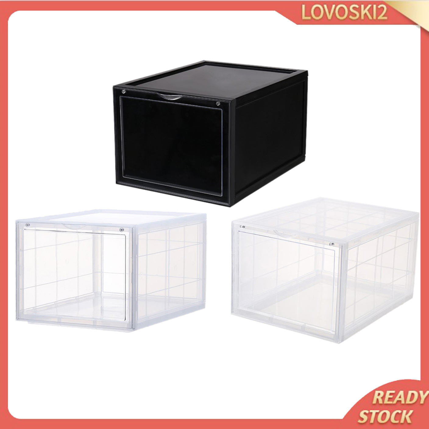 Strong Plastic Stackable Storage Box Boxes Containers Home Organizer