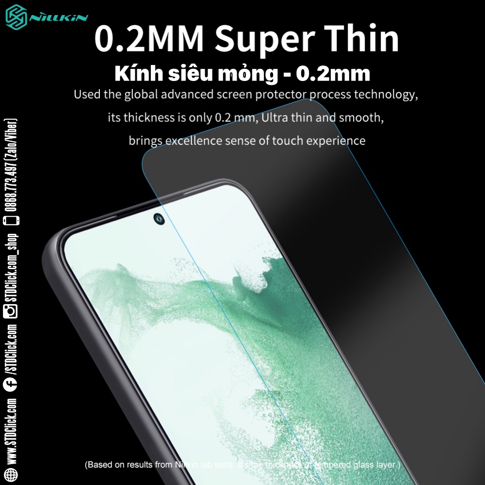 KÍNH CƯỜNG LỰC SAMSUNG S22 PLUS 5G NILLKIN H+PRO CHÍNH HÃNG