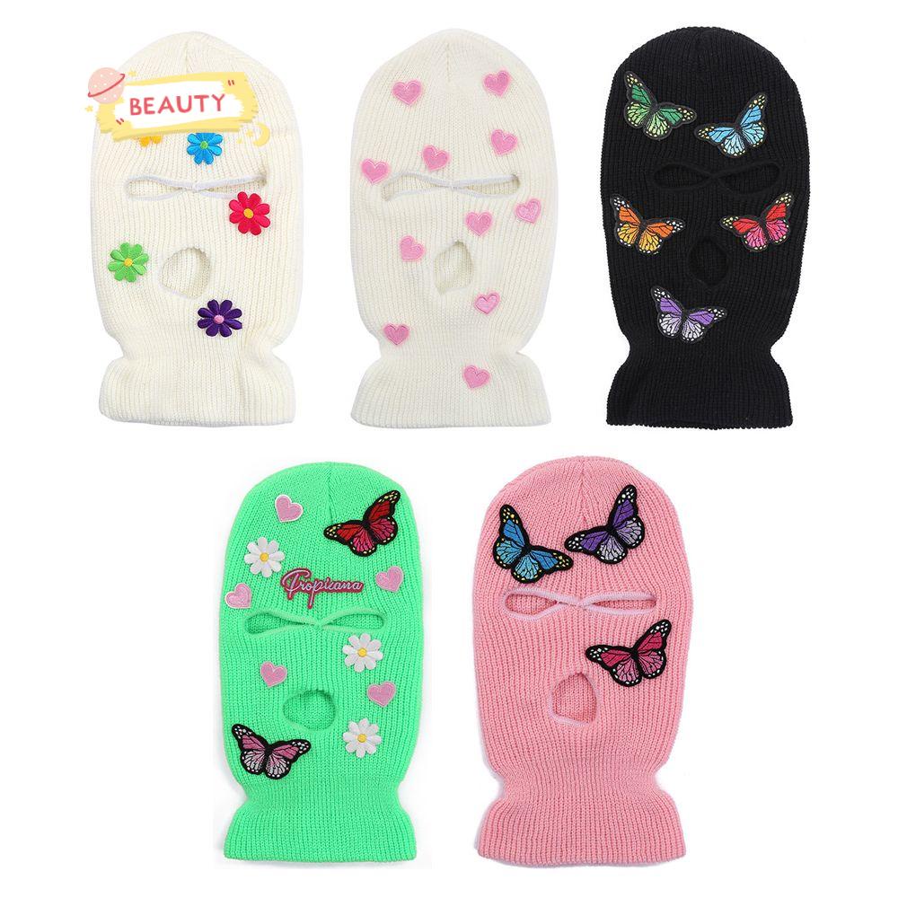 Mũ Trùm Đầu Dệt Kim Thiết Kế 3 Lỗ Phong Cách Hip Hop