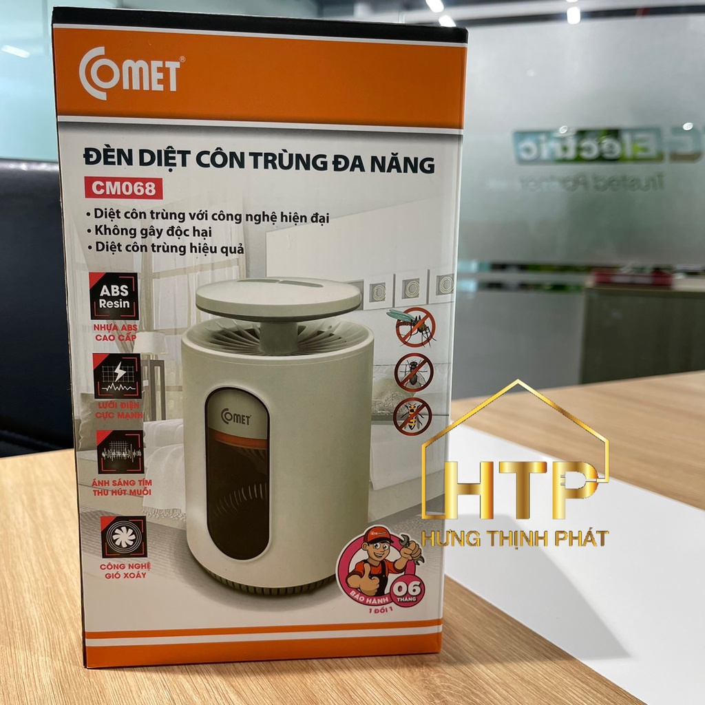 Đèn diệt muỗi Comet CM068 (Có Quạt Hút, Lưới Điện Diệt Muỗi) 4W - HÀNG CHÍNH HÃNG COMET