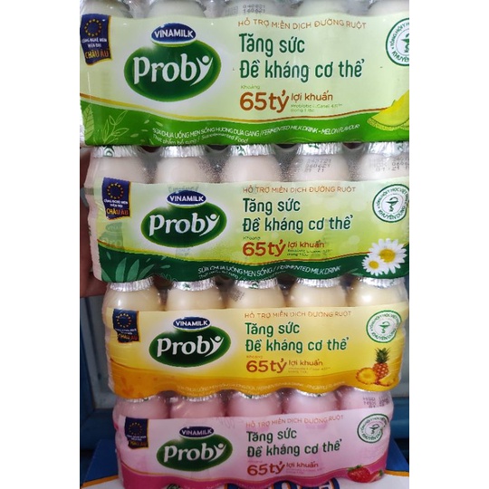 Sữa chua uống Proby vị dâu/cam/dứa/ có đường lốc 5  chai x 65ml