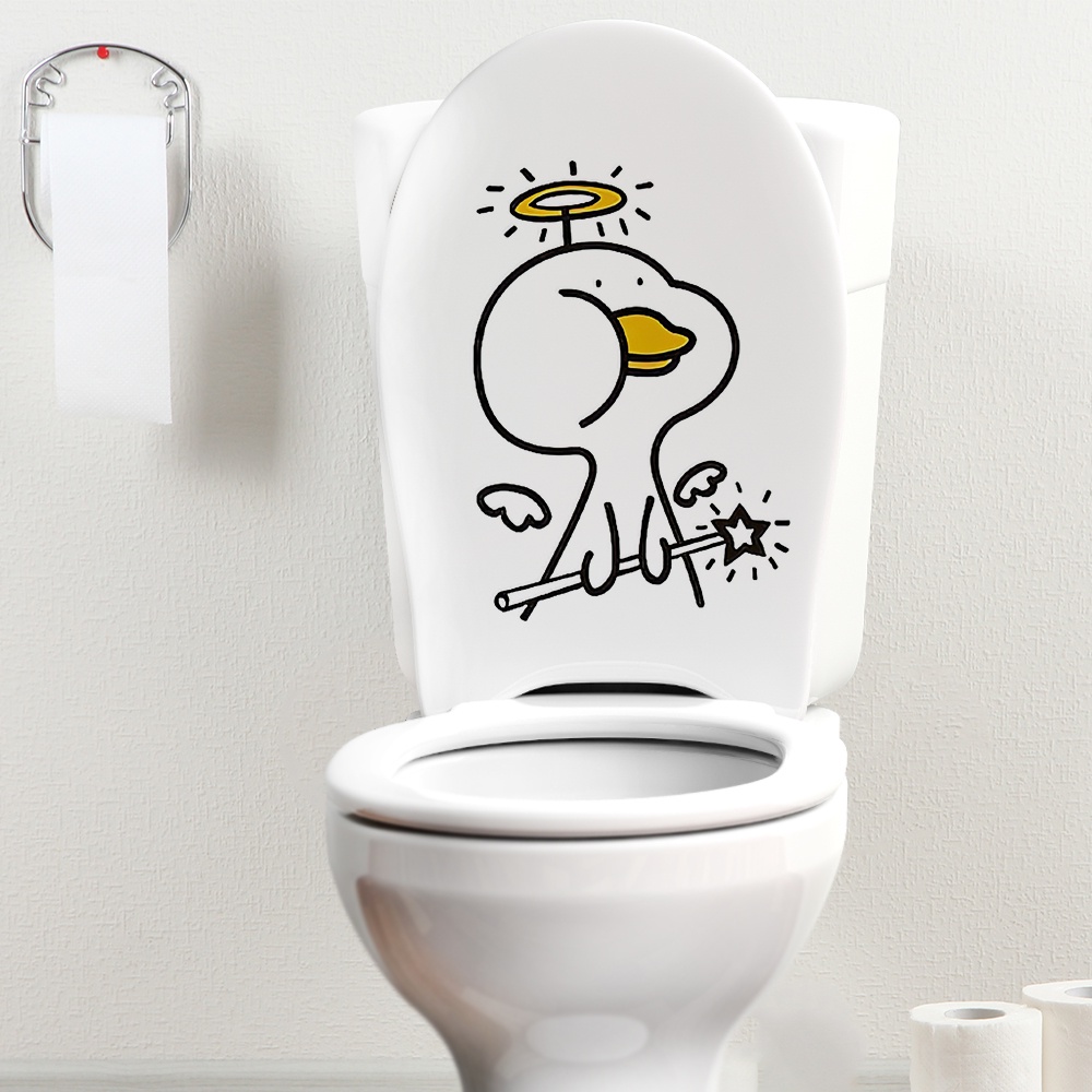 Miếng dán trang trí toilet hình vịt hoạt hình ngộ nghĩnh