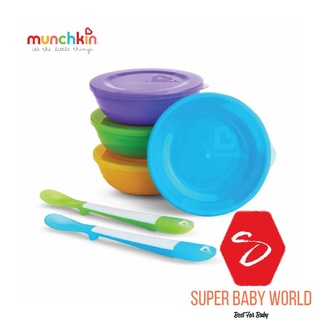 Bộ 4 bát có nắp + 2 thìa munchkin