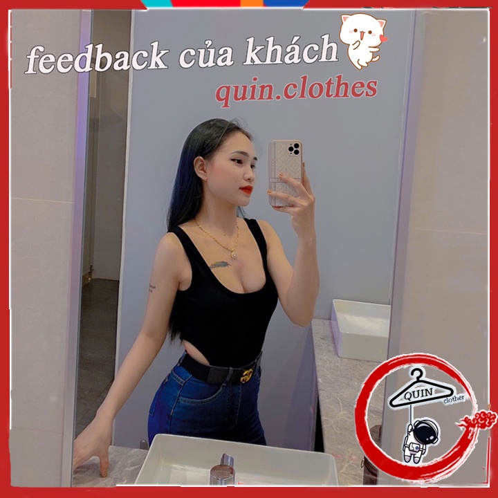 Bodysuit nữ sexy QUINCLOTHES khoét eo ,Jumpsuit nữ bigsize chất thun cotton,áo liền quần đi biển | BigBuy360 - bigbuy360.vn