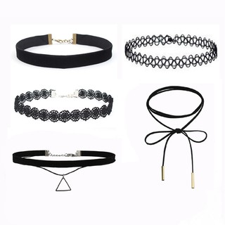 Bộ 5 vòng cổ Choker phong cách hiện đại