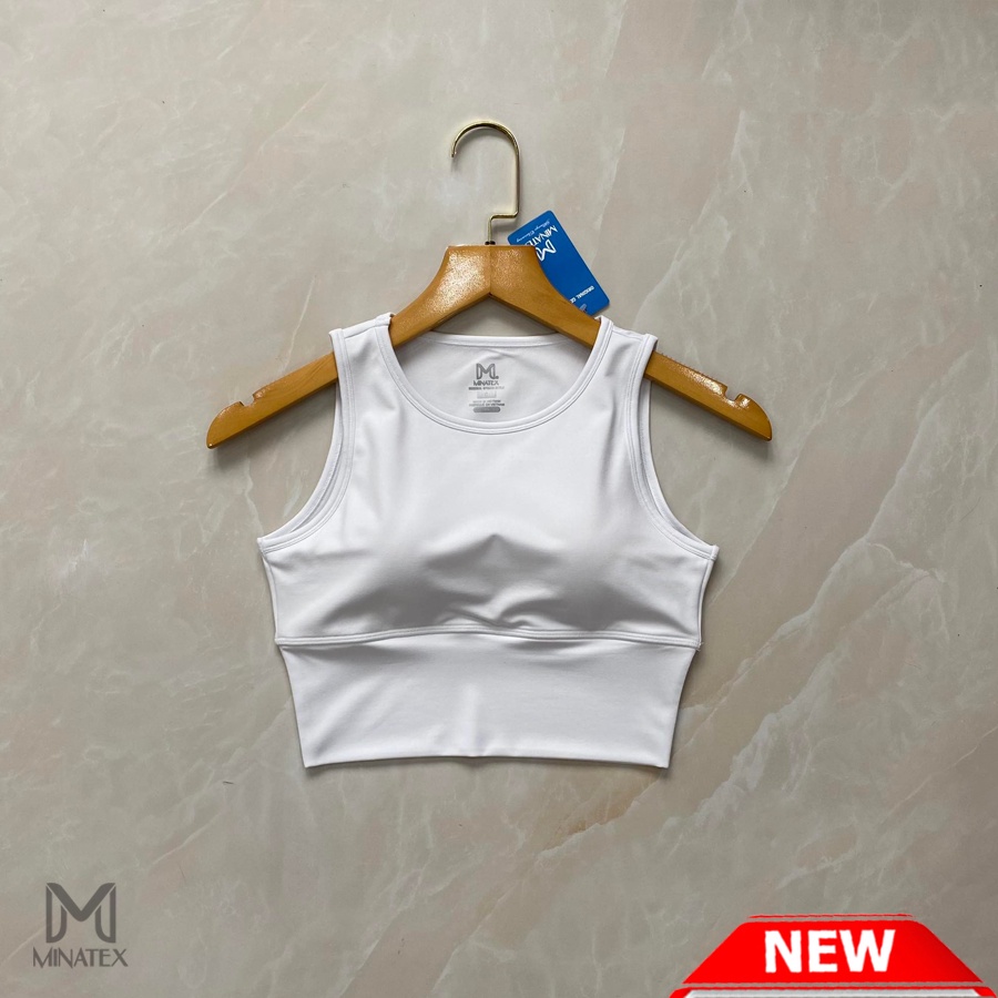 Áo croptop sát nách tập gym, áo bra tập gym yoga, áo ba lỗ croptop kèm đệm mút tiện lợi