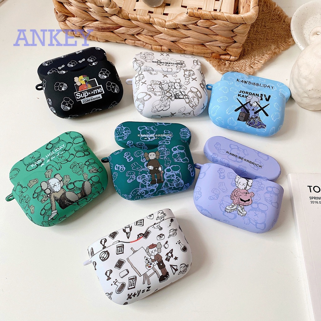 Sony WF-1000XM3 WF-1000XM4 Case Vỏ bọc bảo vệ hộp sạc tai nghe không dây hình KAWS cho Sony WF-1000XM3 WF-1000XM4