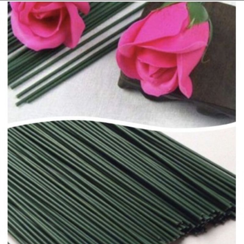 50 kẽm cành làm hoa sáp hoa vải hoa giấy nhún dài 30cm