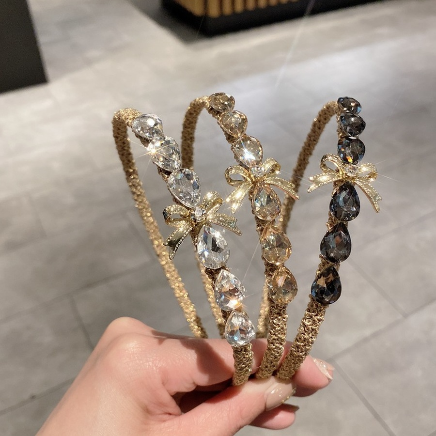 Cài tóc bằng hợp kim hình nơ đính đá xinh xắn thời trang cho nữ