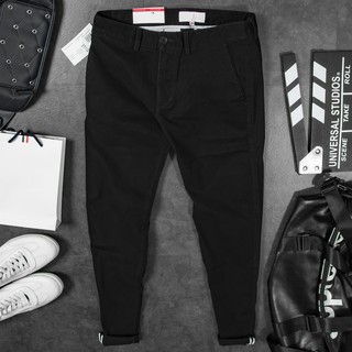 Quần kaki dài nam màu đen chất kaki đẹp dáng slimfit phù hợp với nam