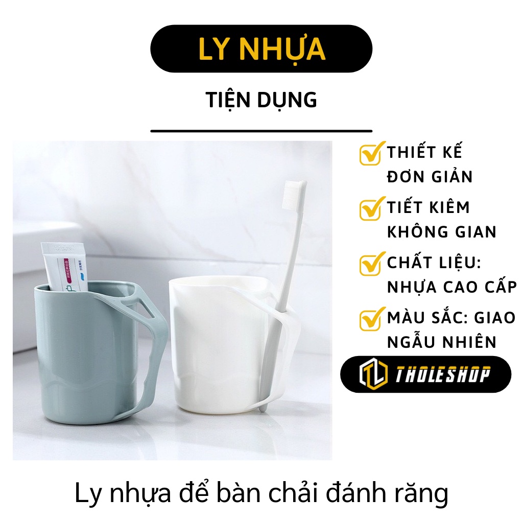 Cốc Đánh Răng - Ly Nhựa Đánh Răng Đựng Bàn Chải Sáng Tạo Có Tay Cầm Tiện Lợi 9350