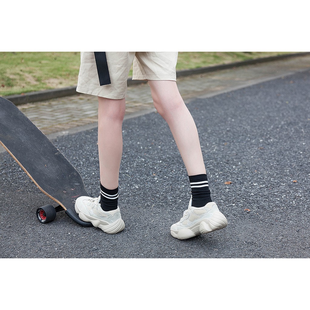 Tất vớ thể thao thời trang nam nữ kẻ ngang vintage nhiều màu cá tính