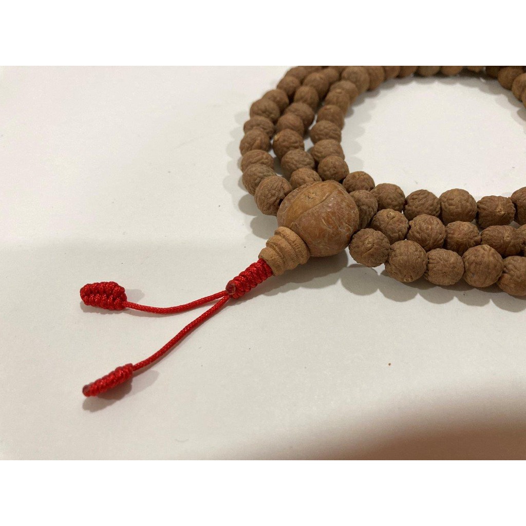 Chuỗi hạt Raktu 108 hạt 9mm Nepal màu vàng gỗ tự nhiên - Nepali Handmade Natural Raktu Mala