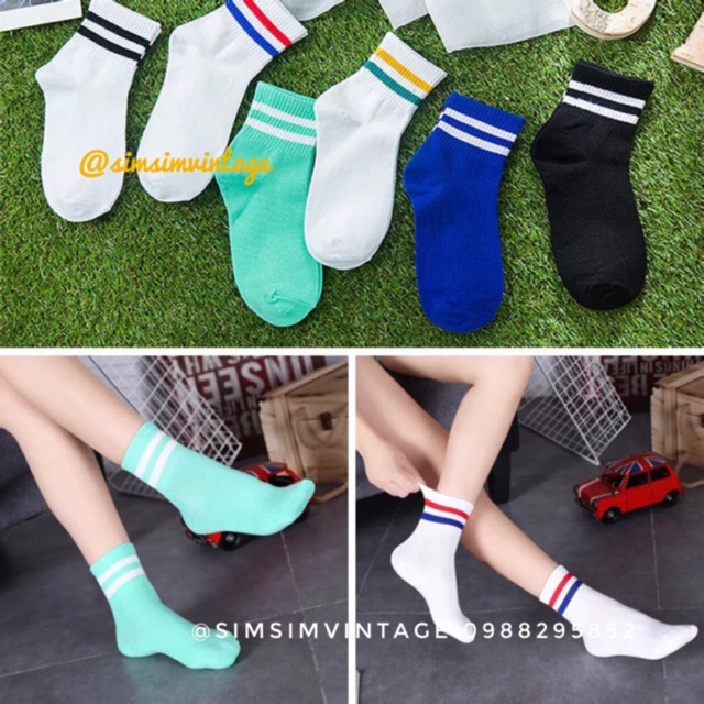 Tất cổ sọc cao Hàn Quốc