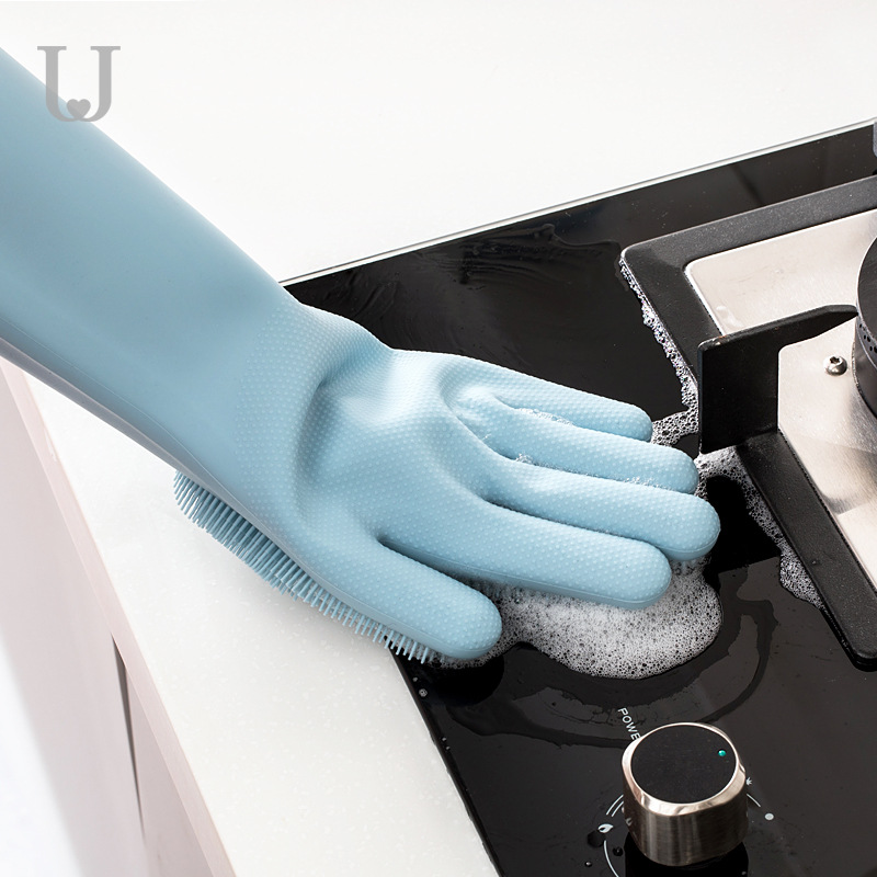 1 đôi Găng tay rửa bát cao su silicone Vệ sinh máy chà sàn thân thiện với môi trường