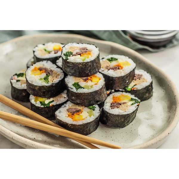 Combo 5 món kimbap hấp dẫn ( Rong biển 10 lá, Củ cải vàng, xúc xích, mành tre, thanh cua)
