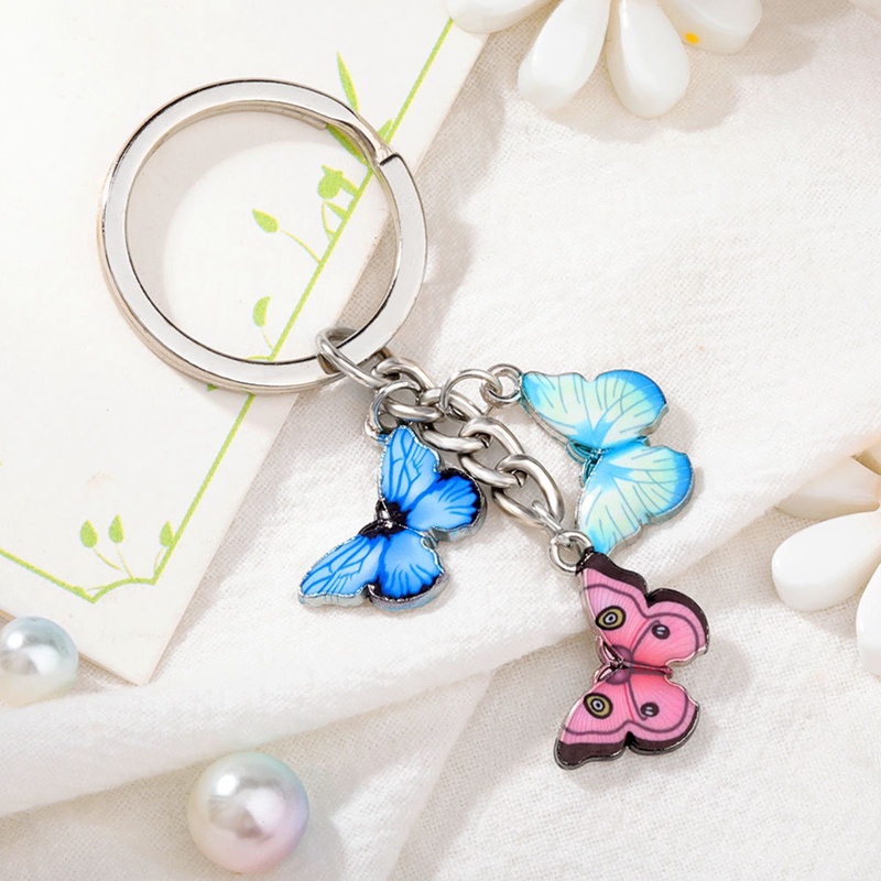 Móc Khóa Hình Bướm Tráng Men Nhiều Màu Sắc Mới