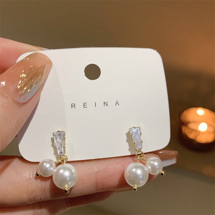 Bông Tai Mạ Bạc 925 Đính Ngọc Trai Cỡ Lớn 2022